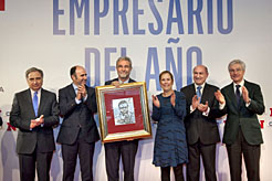 La Presidenta Barkos y el vicepresidente Ayerdi, con José María Zabala y José Antonio Sarría.