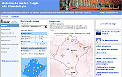 Portada de la web de meteorología en euskera