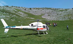 Rescate en helicóptero en la sierra de Aralar